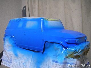 タミヤ CC-01 FJクルーザー 製作記 ～ ボディ塗装 ～ このブルーが一番しっくりとくる